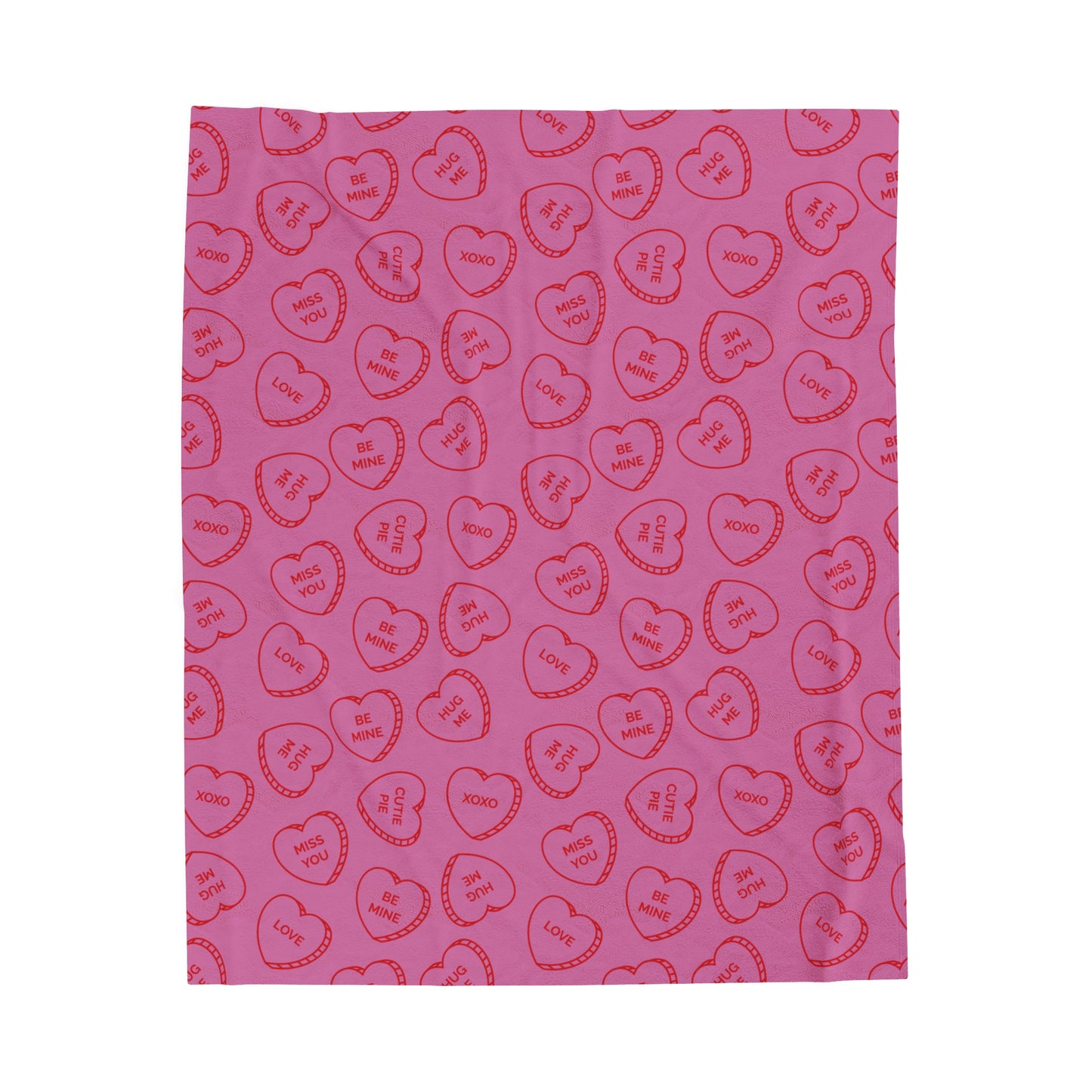 Valentine's Day Plush Blanket - Cozy Heart Design