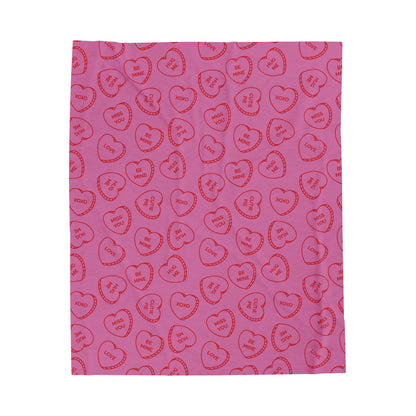 Valentine's Day Plush Blanket - Cozy Heart Design