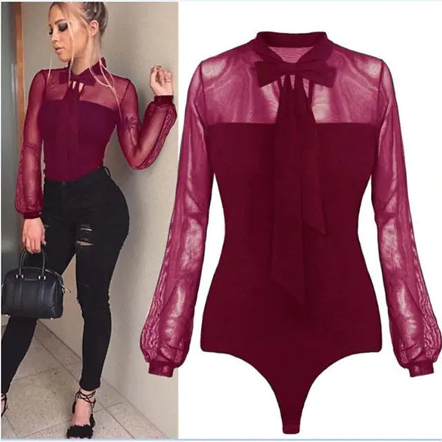 Mesh Long Sleeve Bodysuit