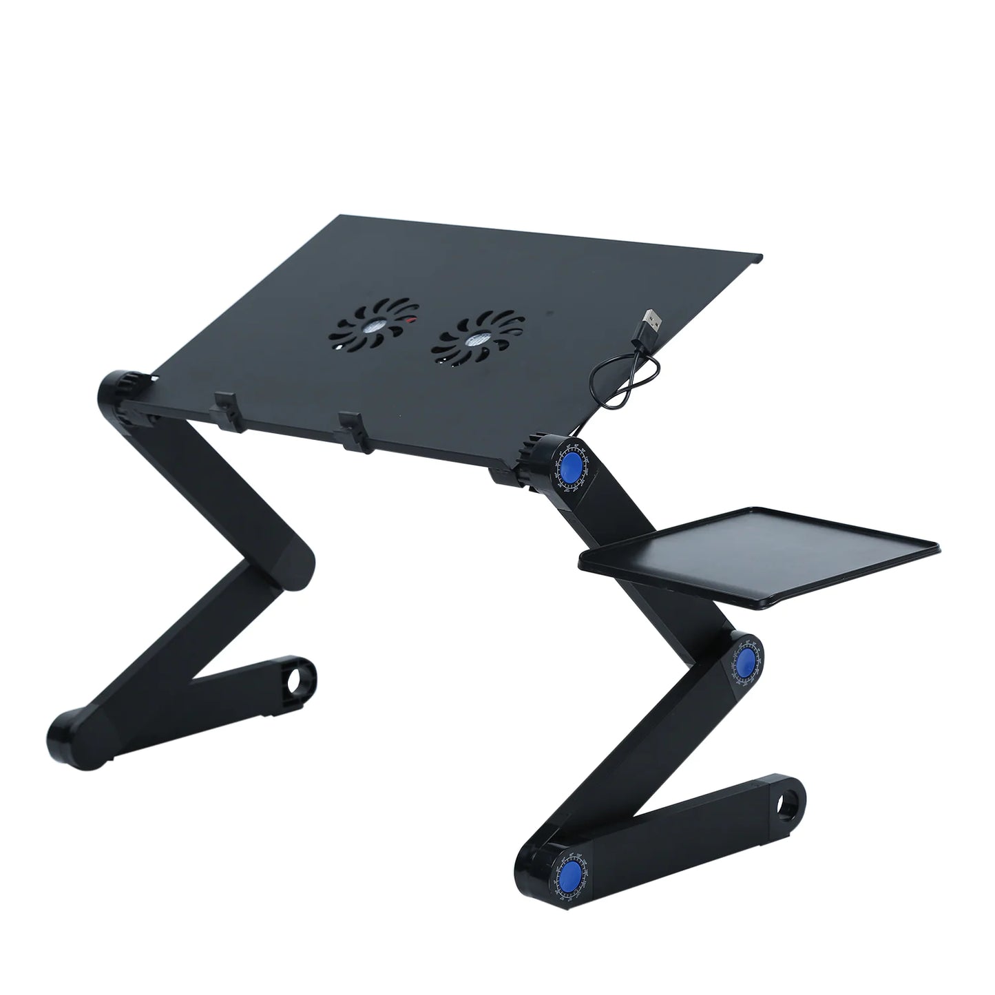 ErgoFold Aluminum Laptop Desk – Portable Folding Bed Table with Cooling Stand