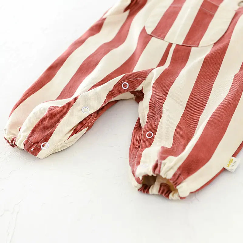 Charming Striped Baby Overalls