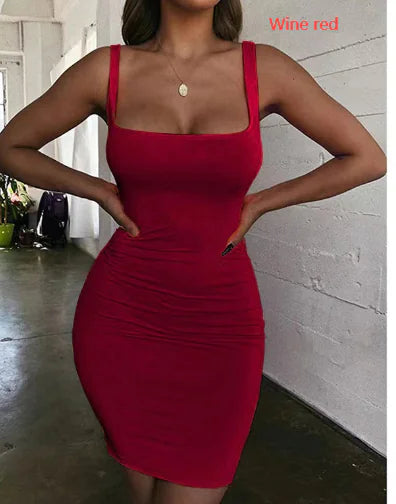 Sleek Square Neck Bodycon Dress