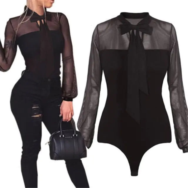 Mesh Long Sleeve Bodysuit