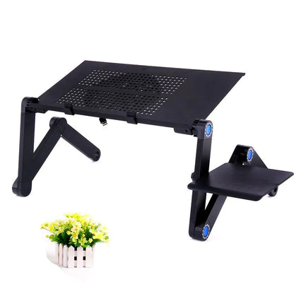 ErgoFold Aluminum Laptop Desk – Portable Folding Bed Table with Cooling Stand