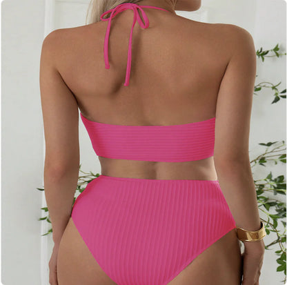 Solid Color One-Piece Swimsuit